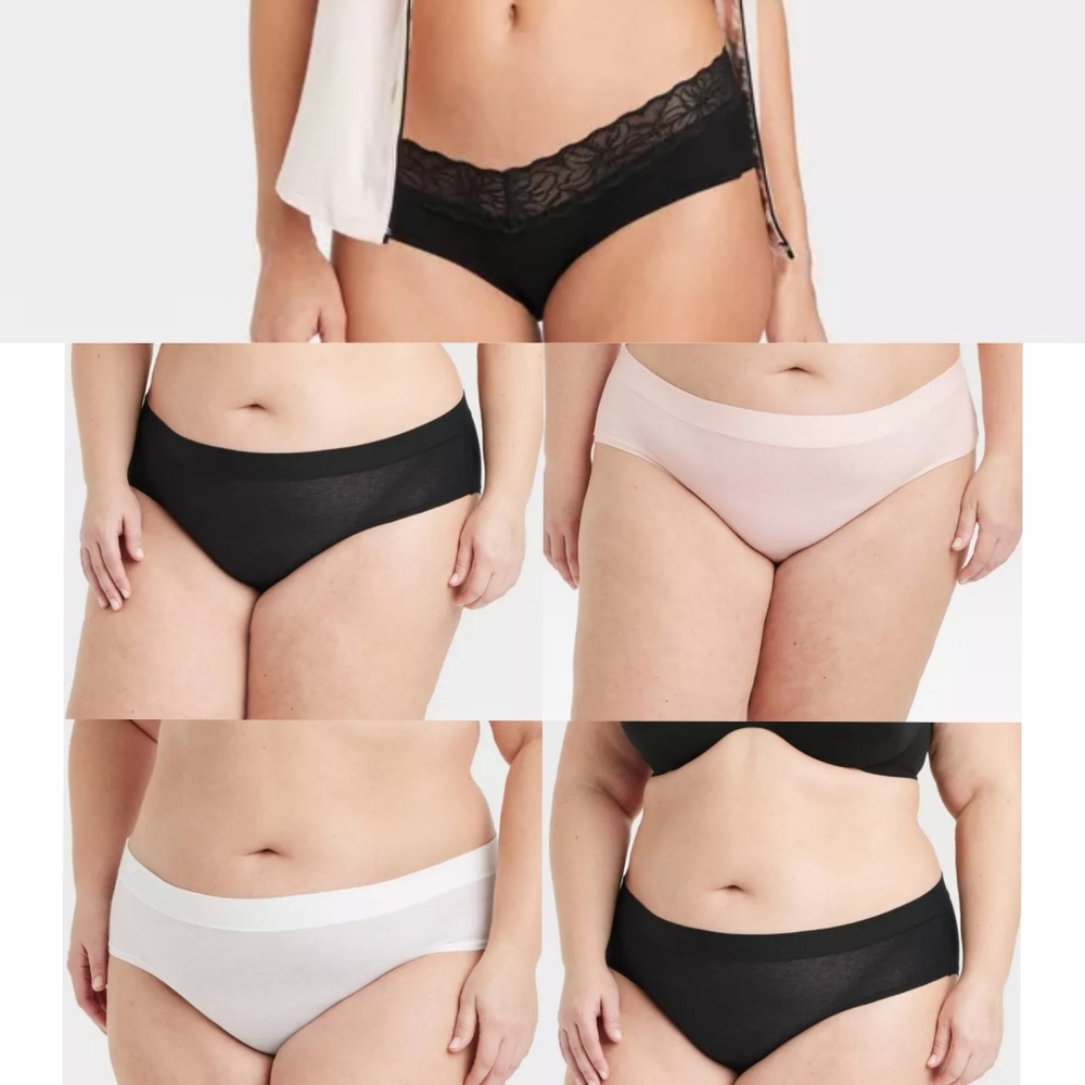 Bundle 4 Plus 1 More Cotton Stretch Comfort Hipster Underwear - Auden